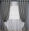 Комплект (2шт. 1,5х2,7м.) штор на люверсах з тканини мікровелюр Petek. Колір сірий. Код 1485ш 37-0214, фото 2