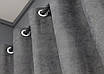 Комплект (2шт. 1,5х2,7м.) штор на люверсах з тканини мікровелюр Petek. Колір сірий. Код 1485ш 37-0214, фото 9