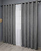 Комплект (2шт. 1,5х2,7м.) штор на люверсах з тканини мікровелюр Petek. Колір сірий. Код 1485ш 37-0214, фото 4