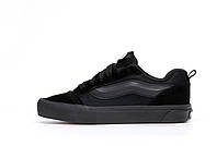 Жіночі кеди Vans KNU Skool Black (чорні монохром) зручні повсякденні спортивні кеди текстиль Y14754