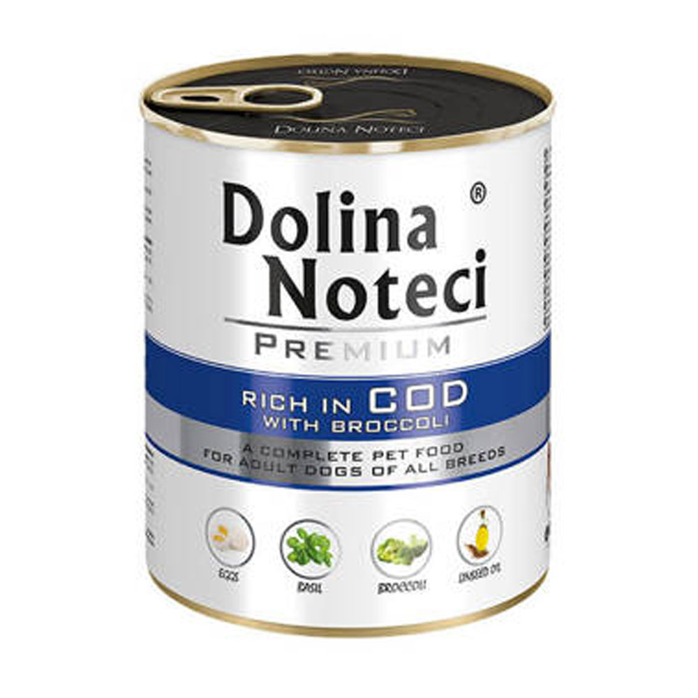 Вологий корм для собак з тріскою та броколі Dolina Noteci Premium 800 гр