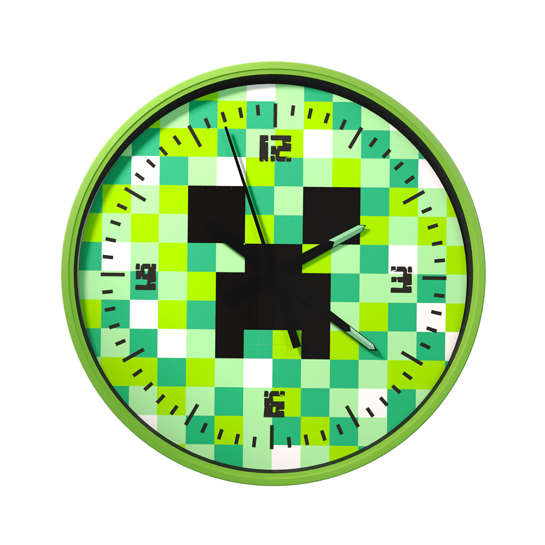 Годинник настінний кварцовий Creeper Minecraft круглий