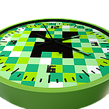 Годинник настінний кварцовий Creeper Minecraft круглий, фото 4