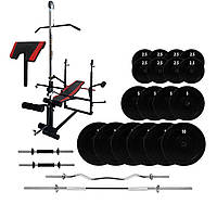 Силовий комплект: Лава WCG 0070 + Тяга + Бруси + Приставка Скотта + Штанга та гантелі 119 кг