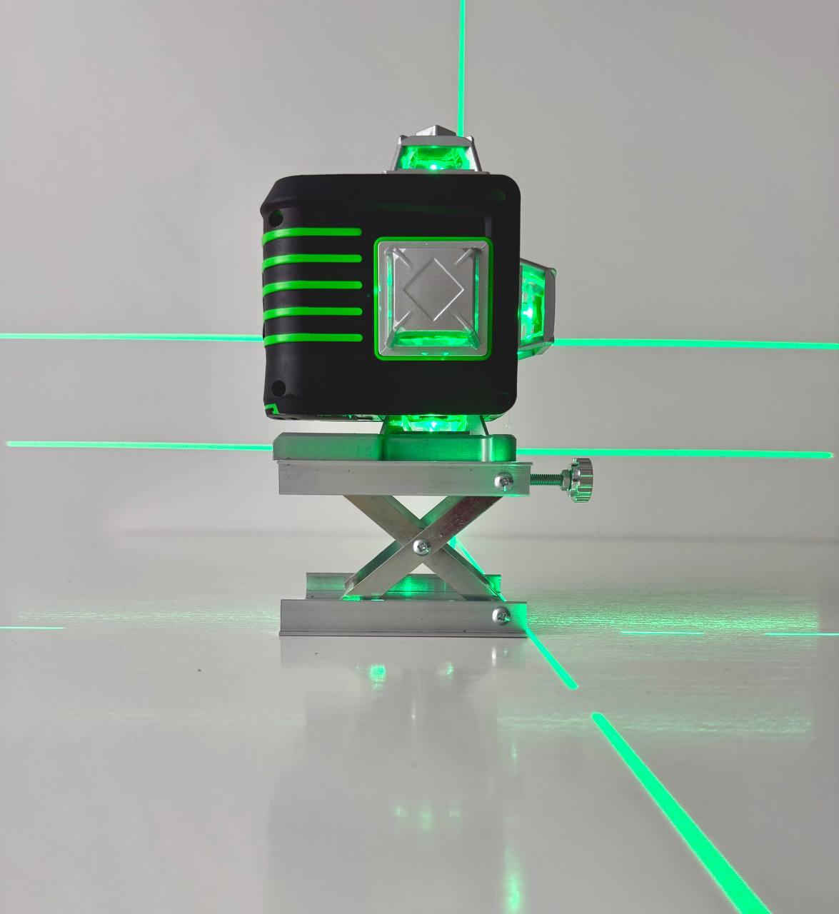 Лазерний рівень-нівелір Hilda 4D-16 PRO, акумулятор 3500мАг, металеві башти, фото 1