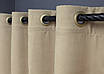 Комплект (2шт. 1,5х2,8м.) штор на люверсах з тканини мікровелюр Petek. Колір бежевий. Код 1491ш 37-0215, фото 6