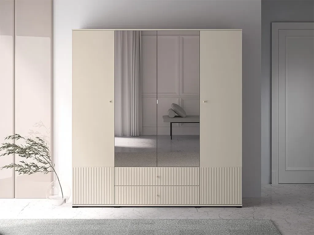 Гардеробна шафа в спальню з дзеркалом Sophie 23 (кашемір), фото 1