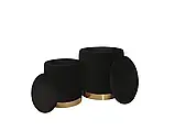 Набір із двох пуфиків P4-FX (чорний/золотий), фото 2