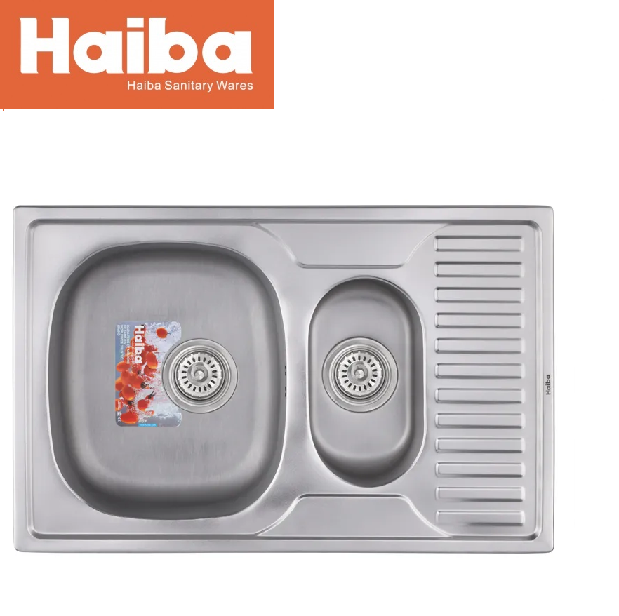 Двойная мойка из нержавеющей стали HAIBA 78x50 ARMONIA