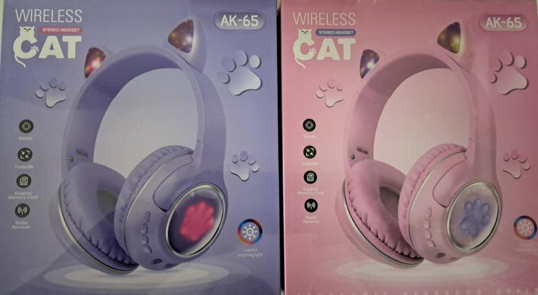 Бездротові навушники, що світяться з котячими вушками та лапками "Cat", фото 2