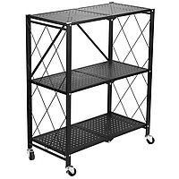 Металевий стелаж на колесах 3 яруси 86х71 см