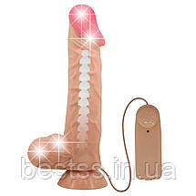 Реалістичний вібратор з рухомою шкірою на присосці Pretty Love Sliding Skin 9.4" Flesh, фото 3