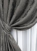 Комплект (2шт. 1,5х2,5м.) штор на люверсах, жакард "Sultan XO", Туреччина. Колір темно-сірий. Код 1558ш 37-0182, фото 5