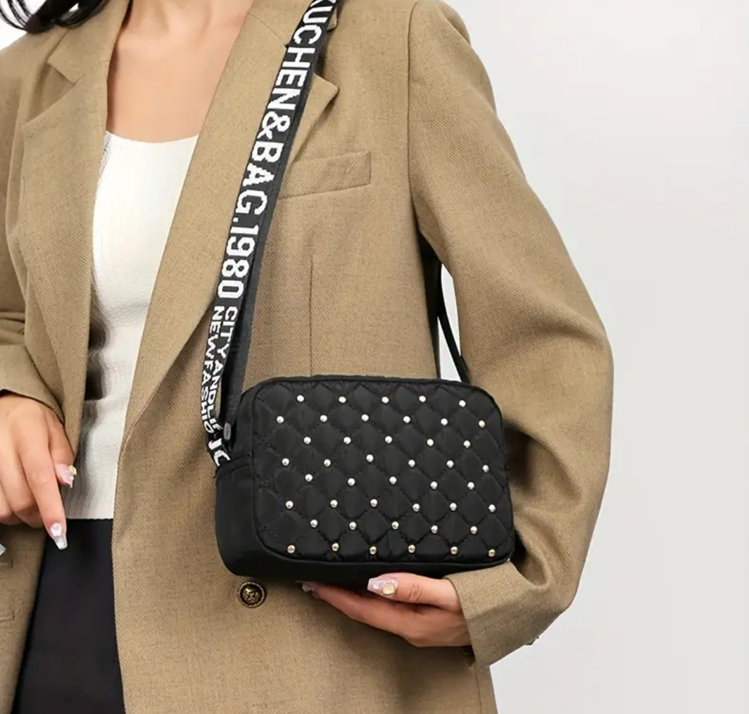 Прямокутна молодіжна сумка крос-боді нейлон 2 кольори, фото 1