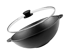 Чавунна сковорода WOK з кришкою 3,7 л