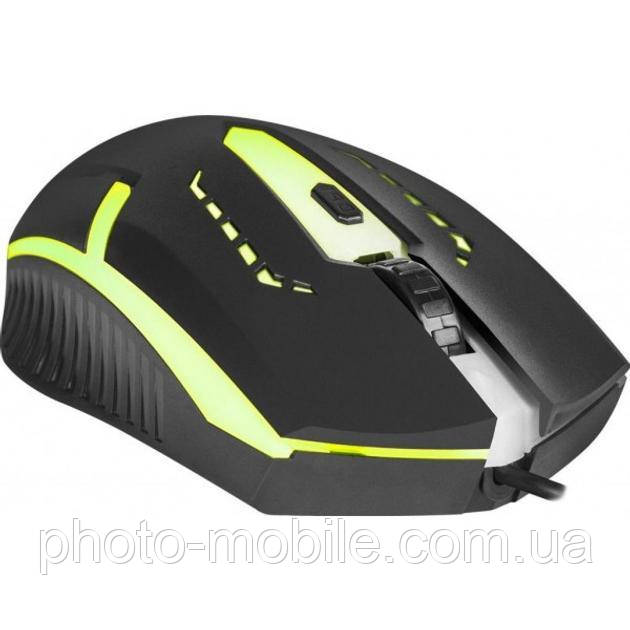 Ігрова комп'ютерна миша Defender Hit MB-601, USB, оптична, 1200 dpi, 4 кнопки, підсвічування, 1.5 м Black