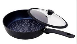 Глибока сковорода з кришкою та алмазним покриттям Edenberg Diamond 24 см | Сководода з діамантовим покриттям