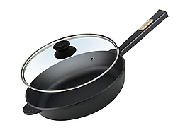 Сковорода чавунна з кришкою Optima-Black