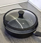 Глибока сковорода з кришкою та алмазним покриттям Edenberg Diamond 26 см | Сководода з діамантовим покриттям