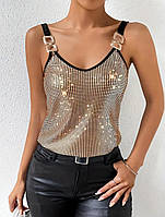 Майка блискуча жіноча М золотисто-чорний