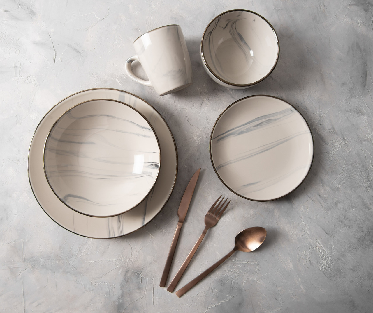Столовий сервіз кераміка Limited Edition Marble 10 предметів