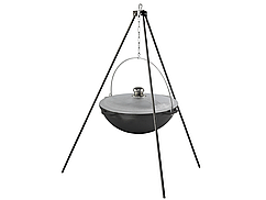 Казан чавунний азіатський з алюмінієвою кришкою 6 л та триногою