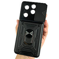 Чохол для Tecno Spark Go 2024 (BG6) протиударний чорний зі шторкою для камери