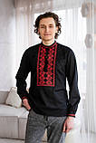 Чорна чоловіча вишиванка з червоною вишивкою , арт. 4271, фото 4