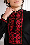 Чорна чоловіча вишиванка з червоною вишивкою , арт. 4271, фото 3