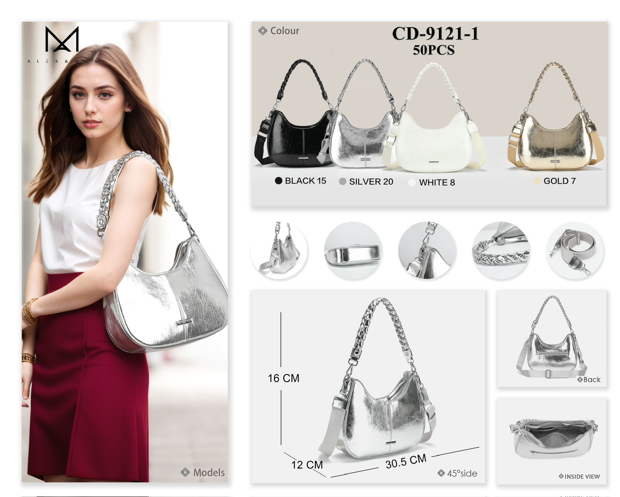 Жіноча стильна сумочка Alex&Mia (гуртом/роздріб)