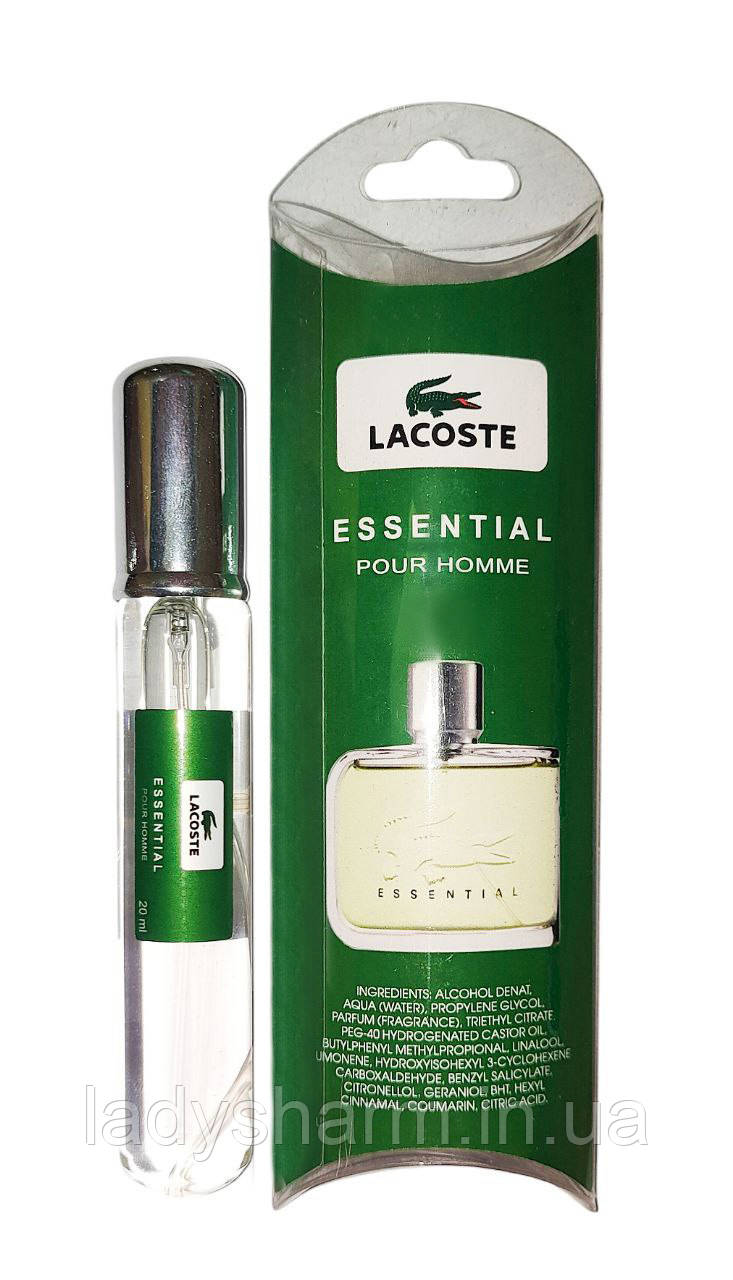 Чоловічий мініпарфум у ручці Lacoste Essential (Лакост Ессеншіал) 20 мл, фото 1