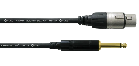 Кабель мікрофонний Cordial CCM 5 MP, XLRM - 1/4” TS Plug, чорний, довжина 5м