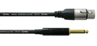 Кабель мікрофонний XLRF-1/4” TS Plug Cordial CCM 5 FP, чорний, довжина 5м
