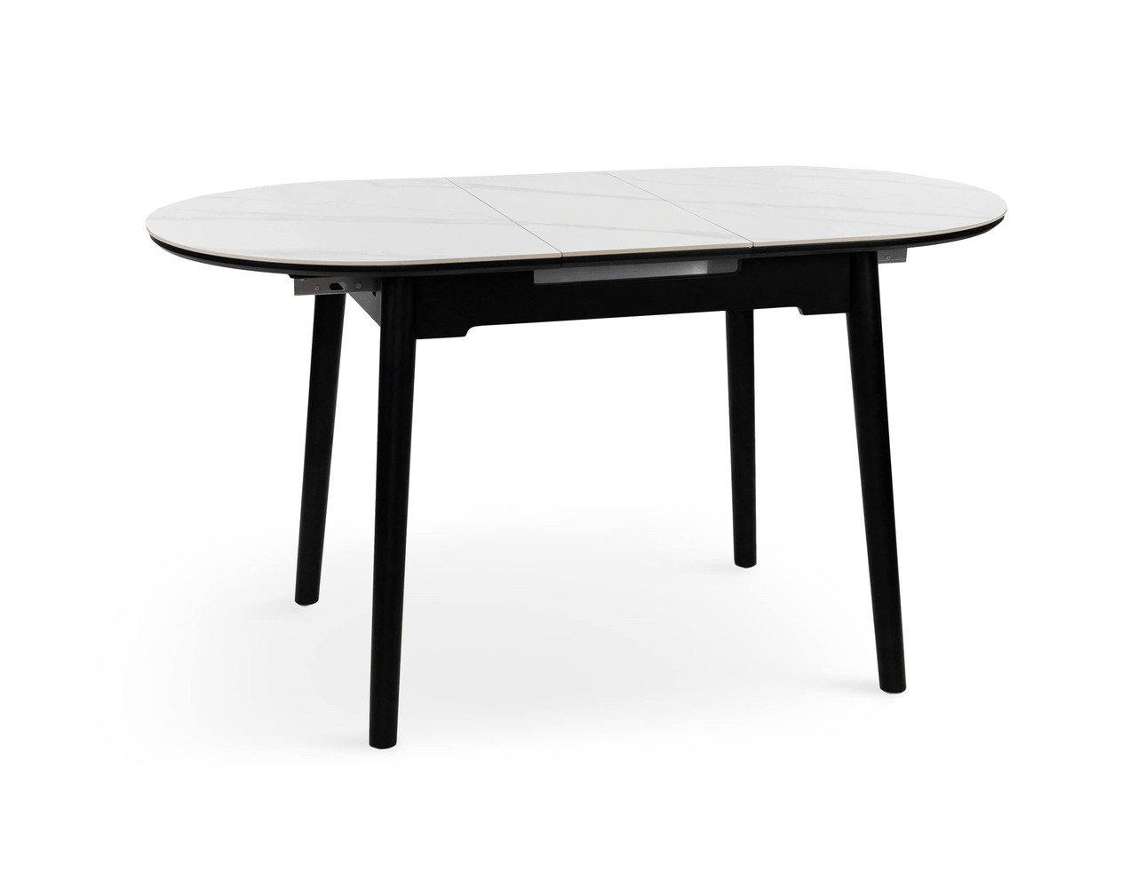 Стіл обідній Титан 110-140 см кераміка (чорний/білий мармур), фото 1