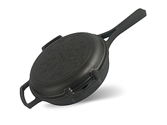 Сковорода чавунна з литой ручкой 240 х 60 мм з кришкою-сковородою