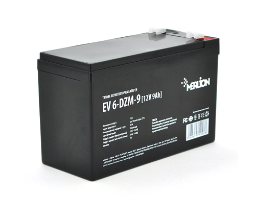 Тягова аккумуляторна батарея Merlion EV 6-DZM-9, 12V 9Ah F2 (151*65*93),2.4 kg Q10, фото 1