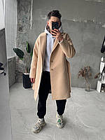 Кашемірове пальто чоловіче бежеве Oversize