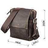 Сумка чоловіча SHVIGEL 11093 шкіряна Коричнева, фото 3