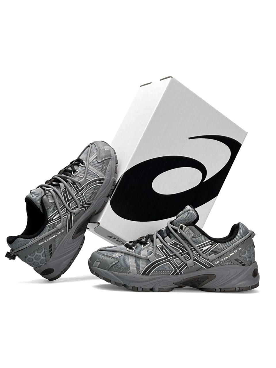 Чоловічі шкіряні текстиль кросівки ASICS Gel-Kahana TR V2 Reflective Dark Grey, кеди Асикс. Чоловіче взуття
