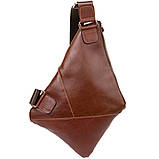 Стильна шкіряна чоловіча сумка через плече GRANDE PELLE 11358 Коричневий, фото 2