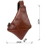 Стильна шкіряна чоловіча сумка через плече GRANDE PELLE 11358 Коричневий, фото 3