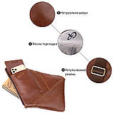 Стильна шкіряна чоловіча сумка через плече GRANDE PELLE 11358 Коричневий, фото 4