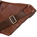 Стильна шкіряна чоловіча сумка через плече GRANDE PELLE 11358 Коричневий, фото 7