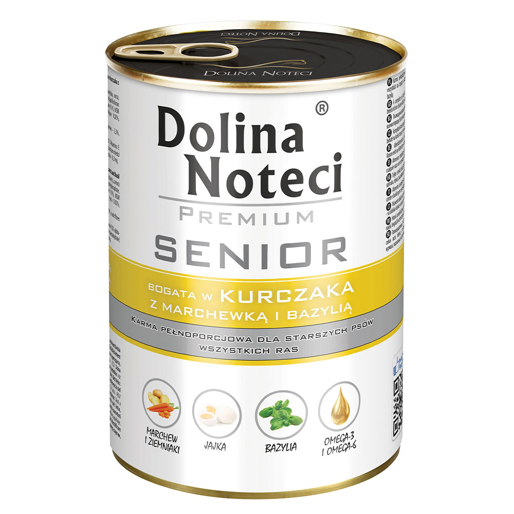 Вологий корм для літніх собак з куркою, морквою та базиліком Dolina Noteci Premium Senior 400 гр