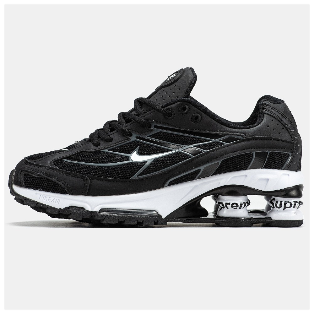 Чоловічі кросівки Nike x Supreme Shox Ride 2 SP Black White, чорно-білі кросівки найк супрім шокс райд 2