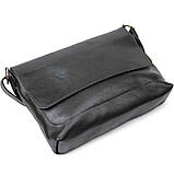 Шкіряна чоловіча прямокутна сумка GRANDE PELLE 11429 Чорний, фото 2