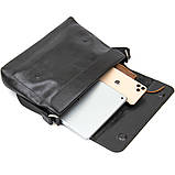 Шкіряна чоловіча прямокутна сумка GRANDE PELLE 11429 Чорний, фото 5