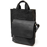 Практична шкіряна чоловіча сумка GRANDE PELLE 11431 Чорний, фото 6