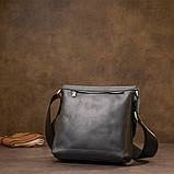 Практична шкіряна чоловіча сумка GRANDE PELLE 11431 Чорний, фото 8