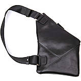 Шкіряна чоловіча сумка через плече GRANDE PELLE 11439 Чорний, фото 2